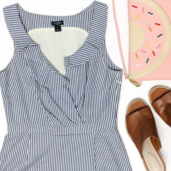 J. Crew Dresses & Skirts - J.CREW Seersucker Ruffle Collar Dress